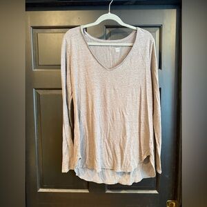 Women’s Mossimo Mushroom Slub Knit Linen Blend Long Sleeve Tee, XL